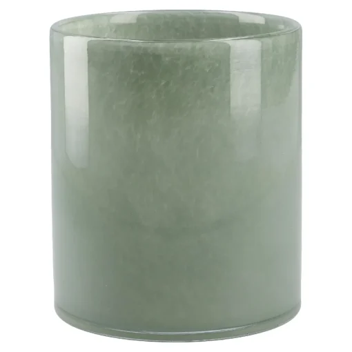 NANU-NANA Tischdeko|Vasen & Kunstblumen*Glas-Vase Zylinder/Opal, Grün, 12 X 14 Cm