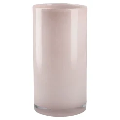 NANU-NANA Geschenkideen|Tischdeko*Glas-Vase Zylinder/Opal, Rosa, 12 X 24 Cm
