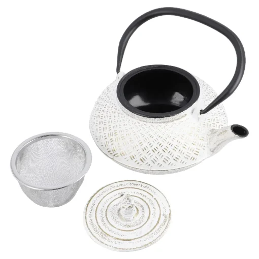 NANU-NANA Shop The Geschenk|Küche*Gusseisen Teekanne, Weiß