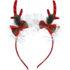 NANU-NANA Weihnachtsoutfit|Weihnachten*Haarreifen Weihnachten Mit LED, Geweih/rot