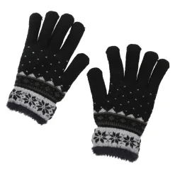 NANU-NANA Fashion*Handschuhe Schneeflocke, Schwarz