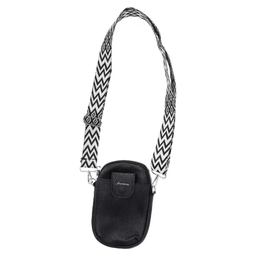 NANU-NANA Geschenkideen|Fashion*Handytasche Riemen, Schwarz, 18 Cm