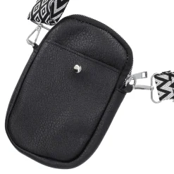 NANU-NANA Geschenkideen|Fashion*Handytasche Riemen, Schwarz, 18 Cm