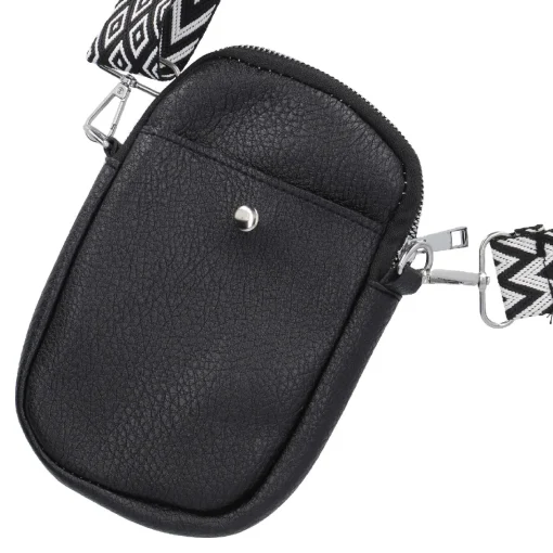 NANU-NANA Geschenkideen|Fashion*Handytasche Riemen, Schwarz, 18 Cm