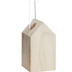 NANU-NANA Hochzeitsdeko|Vasen & Kunstblumen*Holzhaus Mit Glasrohr, Natur, 18 Cm