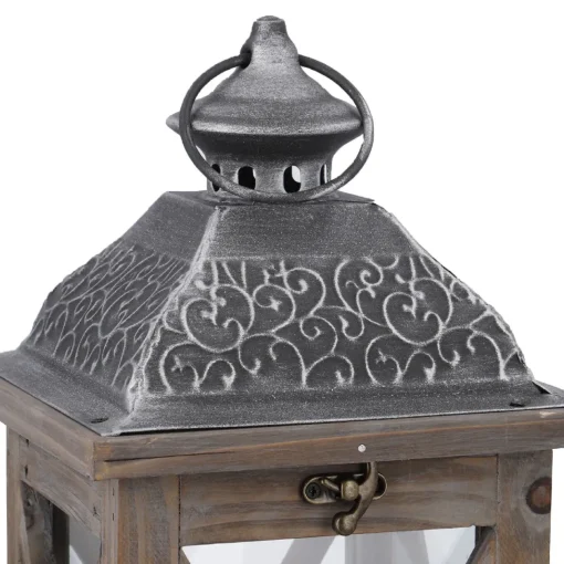 NANU-NANA Standesamt- Und Traudeko|Raumdeko Hochzeit*Holz-Laterne Medan, Braun-gewischt, 39 Cm