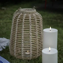 NANU-NANA Windlichter & Laternen*Holz-Laterne Wuhan, Natur, 37 Cm