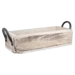 NANU-NANA Schalen & Tabletts|Herbstdeko*Holz-Schale Rustik, Griff, 32 Cm