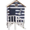 NANU-NANA Deko-Objekte*Holz-Strandhaus, Blau, 16 Cm