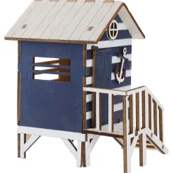 NANU-NANA Deko-Objekte*Holz-Strandhaus, Blau, 16 Cm