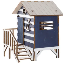 NANU-NANA Deko-Objekte*Holz-Strandhaus, Blau, 16 Cm