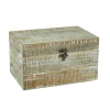 NANU-NANA Hochzeitsgeschenke|Organisation*Holztruhe Natur, Weiß-gewischt, 23 X 15 X 13 Cm