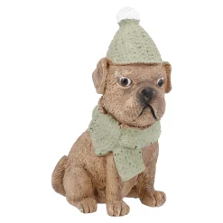 NANU-NANA Figuren|Weihnachtsdeko*Hund Mit Mütze, Schal/sitzend, 11 Cm