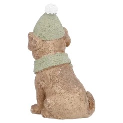 NANU-NANA Figuren|Weihnachtsdeko*Hund Mit Mütze, Schal/sitzend, 11 Cm