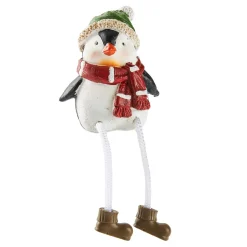 NANU-NANA Figuren|Weihnachtsdeko*Kantenhocker Pinguin, Schal/rot, 9 Cm