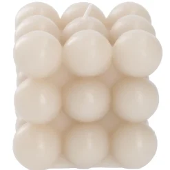 NANU-NANA Kerzen & Kerzenständer*Kerze Bubbles, Eckig, Beige, 8 X 8 X 8 Cm