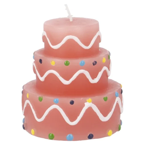 NANU-NANA Geburtstag|Kerzen & Kerzenständer*Kerze Geburtstag, Tortenform, Rosa, 6 X 7 Cm