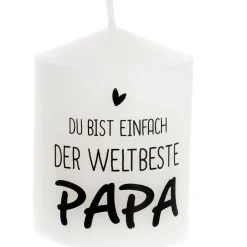 NANU-NANA Geschenkideen|Kerzen & Kerzenständer*Kerze Spruch, Bester Papa, 6 X 8 Cm