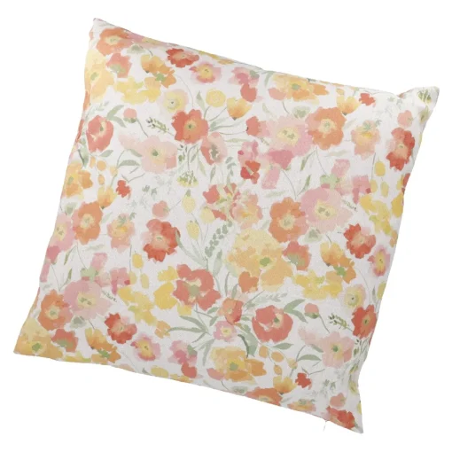 NANU-NANA Textilien*Kissen Floral, Orange/gelb, 45 X 45 Cm
