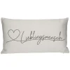 NANU-NANA Geschenkideen|Textilien*Kissen Lieblingsmensch, Creme, 50 X 30 Cm