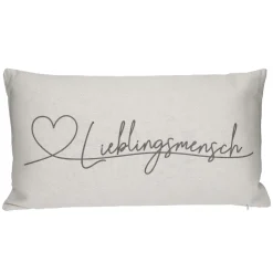 NANU-NANA Geschenkideen|Textilien*Kissen Lieblingsmensch, Creme, 50 X 30 Cm