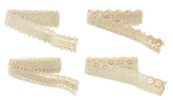 NANU-NANA Hochzeitsgeschenke|Gastgeschenke*Klebeband Spitze, Creme, 4x 1 Meter