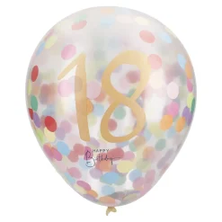 NANU-NANA Geburtstag*Konfetti-Ballon Geburtstag, 18, 6 Stück