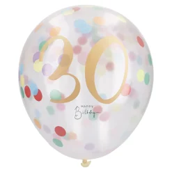NANU-NANA Geburtstag*Konfetti-Ballon Geburtstag, 30, 6 Stück