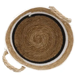 NANU-NANA Organisation*Korb Wasserhyazinthe, Schwarz/weiß/natur, 26 X 26 Cm