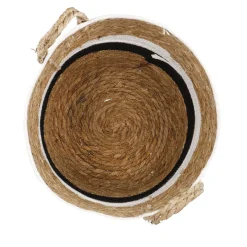 NANU-NANA Organisation*Korb Wasserhyazinthe, Schwarz/weiß/natur, 30 X 29 Cm