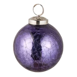 NANU-NANA Weihnachtsbaumschmuck*Kugel Craquele, Glatt/lila, 7.5 Cm
