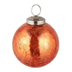 NANU-NANA Weihnachtsbaumschmuck*Kugel Craquele, Glatt/orange, 7.5 Cm