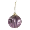 NANU-NANA Weihnachtsbaumschmuck*Kugel Dekor, Rillen/lila, 8 Cm