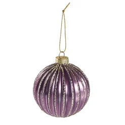 NANU-NANA Weihnachtsbaumschmuck*Kugel Dekor, Rillen/lila, 8 Cm