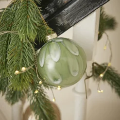 NANU-NANA Weihnachtsbaumschmuck*Kugel Marmor, Grün, 8 Cm