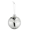 NANU-NANA Weihnachtsbaumschmuck*Kugel Ranken, Silber, 8 Cm