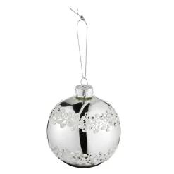 NANU-NANA Weihnachtsbaumschmuck*Kugel Ranken, Silber, 8 Cm