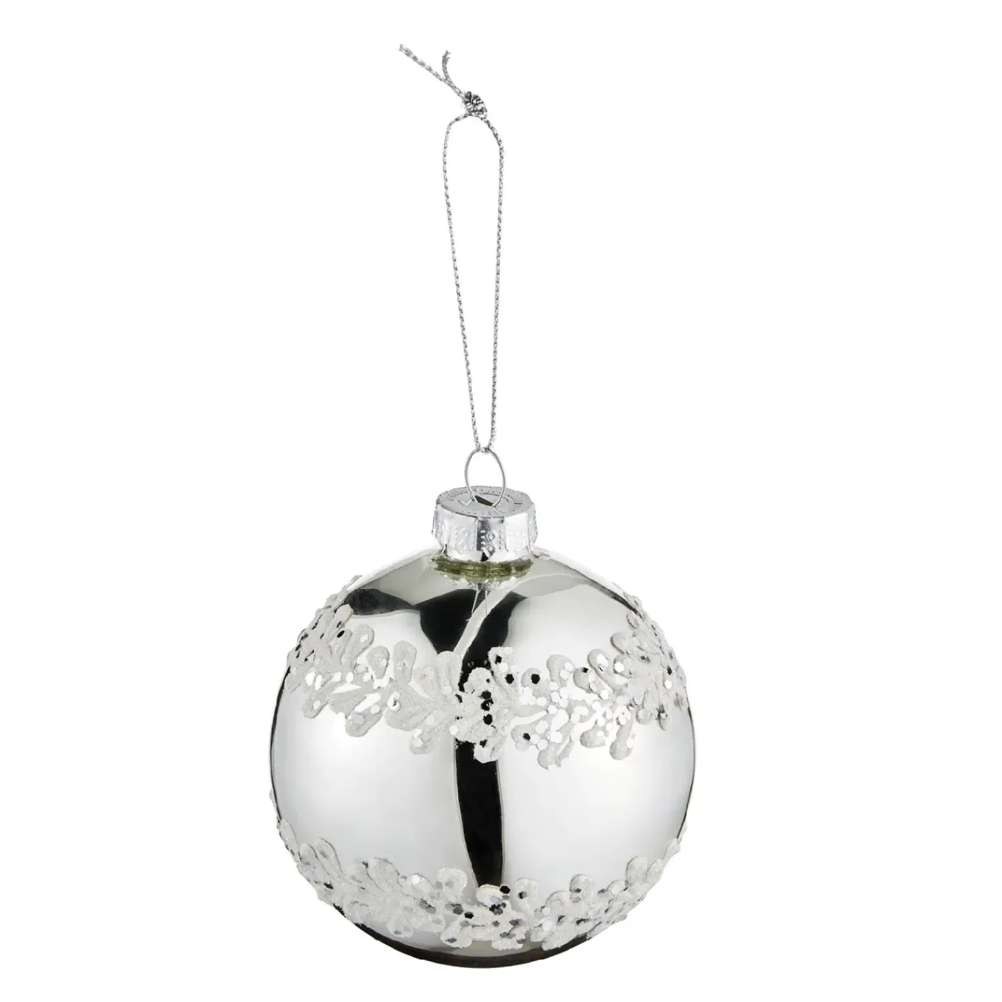 NANU-NANA Weihnachtsbaumschmuck*Kugel Ranken, Silber, 8 Cm