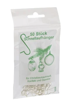 NANU-NANA Weihnachtsbaumschmuck*Kugelaufhänger, Gold, 50 Stück