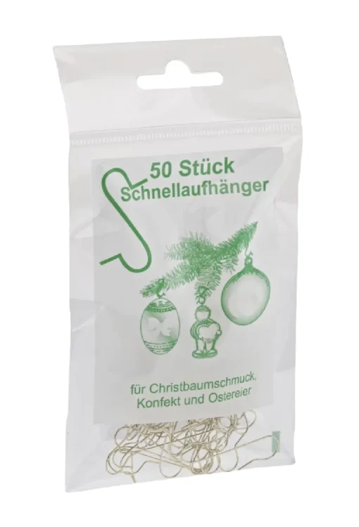 NANU-NANA Weihnachtsbaumschmuck*Kugelaufhänger, Gold, 50 Stück