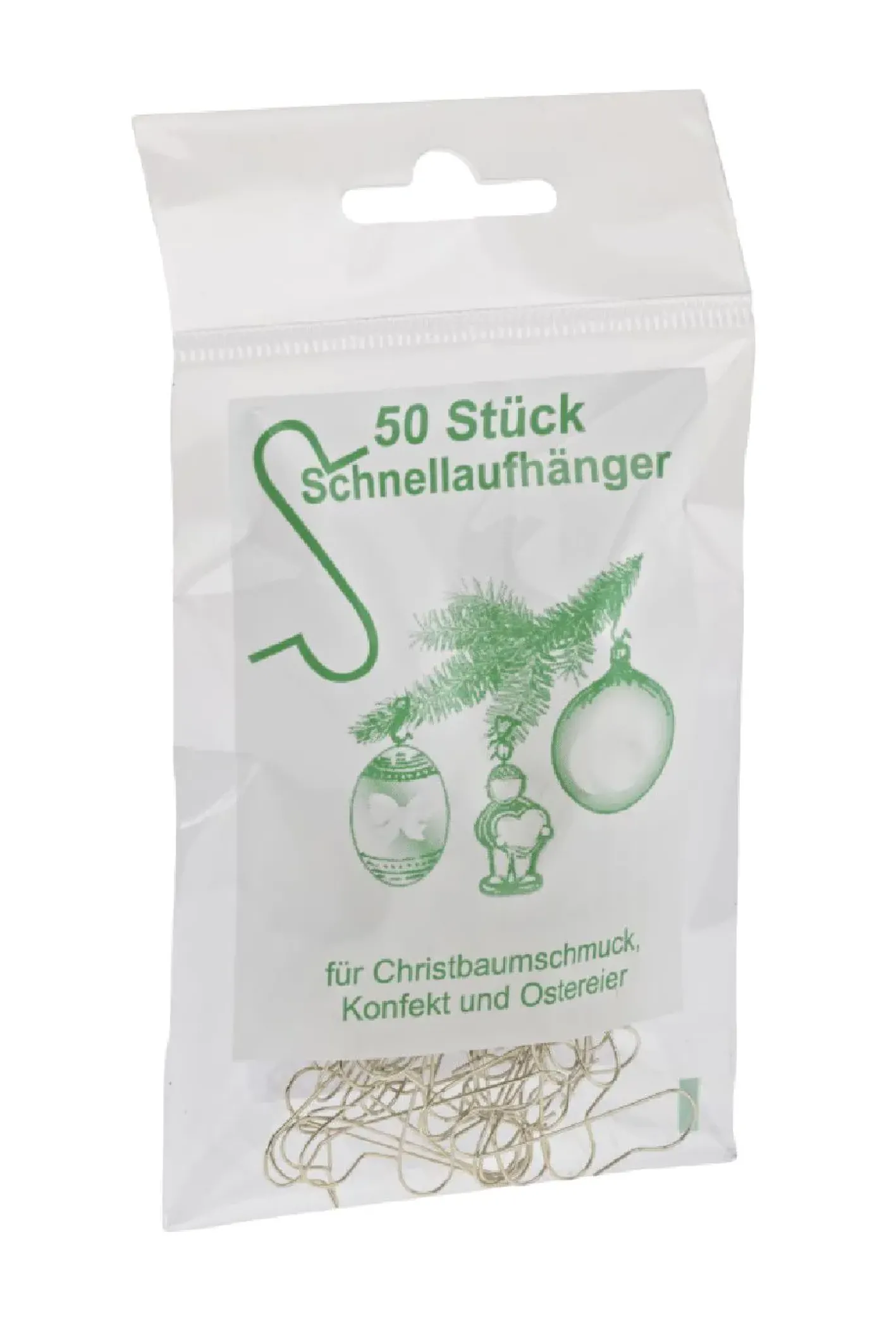 NANU-NANA Weihnachtsbaumschmuck*Kugelaufhänger, Gold, 50 Stück