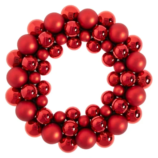 NANU-NANA Weihnachtsdeko*Kugelkranz Kunststoff, Rot, 34 Cm