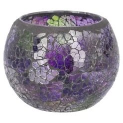 NANU-NANA Windlichter & Laternen|Kerzen & Kerzenständer*Kugel-Windlicht Mosaik, Lila/grün, 10 X 8 Cm