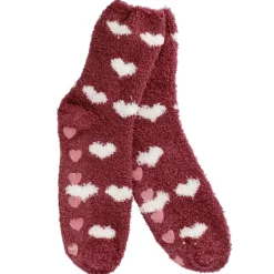 NANU-NANA Fashion|Weihnachtsoutfit*Kuschelsocken Anti-Rutsch, Herzen/bordeaux