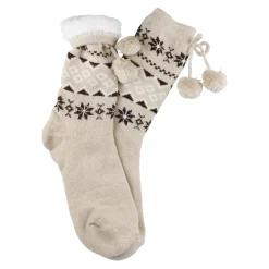 NANU-NANA Fashion|Nikolaus*Kuschelsocken Pompom, Beige, Onesize