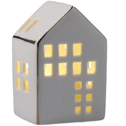 NANU-NANA Lichterwelt|Deko-Objekte*LED-Haus Mit Goldrand, 9.5 Cm