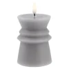 NANU-NANA Lichterwelt|Kerzen & Kerzenständer*LED-Kerze Design, Eckig/grau, 12 Cm