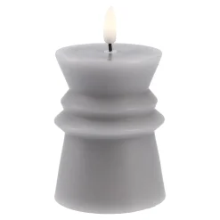 NANU-NANA Lichterwelt|Kerzen & Kerzenständer*LED-Kerze Design, Eckig/grau, 12 Cm