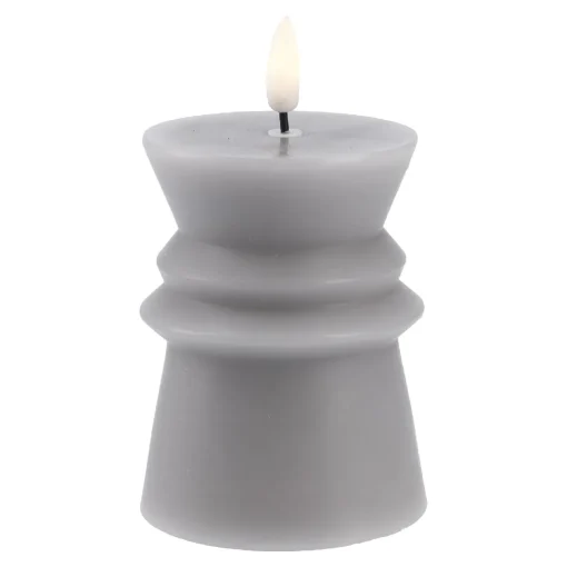 NANU-NANA Lichterwelt|Kerzen & Kerzenständer*LED-Kerze Design, Eckig/grau, 12 Cm