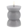 NANU-NANA Lichterwelt|Kerzen & Kerzenständer*LED-Kerze Design, Rund/grau, 12 Cm